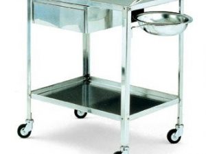 CARRELLO IN ACCIAIO INOX cm 70x50x85 CON CASSETTO