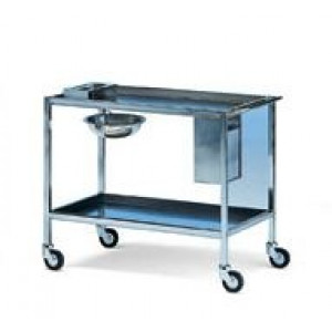 CARRELLO IN ACCIAIO INOX cm 90 x 60 x 83 CON PIANI ASPORTABILI