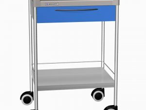 CARRELLO IN ACCIAIO INOX CON 1 CASSETT0, 2 RIPIANI mm 640x480