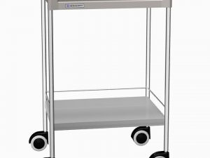 CARRELLO IN ACCIAIO INOX SENZA CASSETTI, 2 RIPIANI mm 640x480