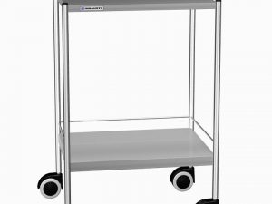 CARRELLO IN ACCIAIO INOX SENZA CASSETTI, 2 RIPIANI mm 640x480