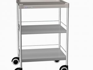 CARRELLO IN ACCIAIO INOX SENZA CASSETTI, 3 RIPIANI mm 640x480