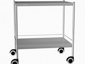 CARRELLO IN ACCIAIO INOX SENZA CASSETTI, 2 RIPIANI mm 900x630