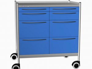 CARRELLO IN ACCIAIO INOX CON 8 CASSETTI mm 900x630