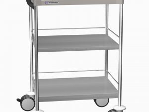 CARRELLO IN ACCIAIO INOX SENZA CASSETTI, 3 RIPIANI mm 640x480